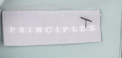 Close-up detail of Principles Women's Green Short Sleeve Top UK 10