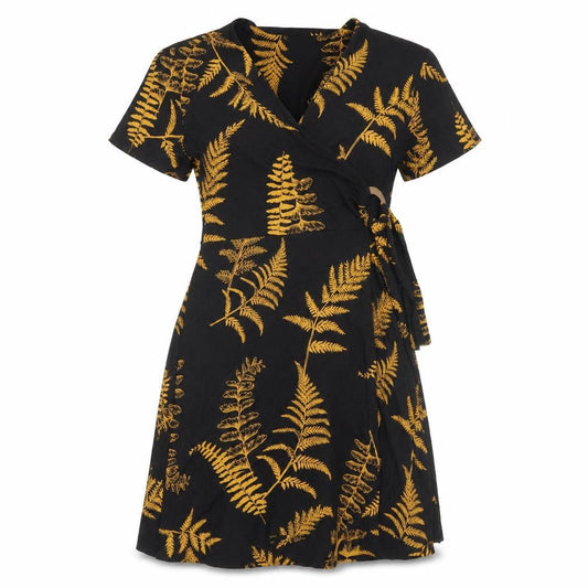 Next Women's Black Floral V-Neck Dress Size 12