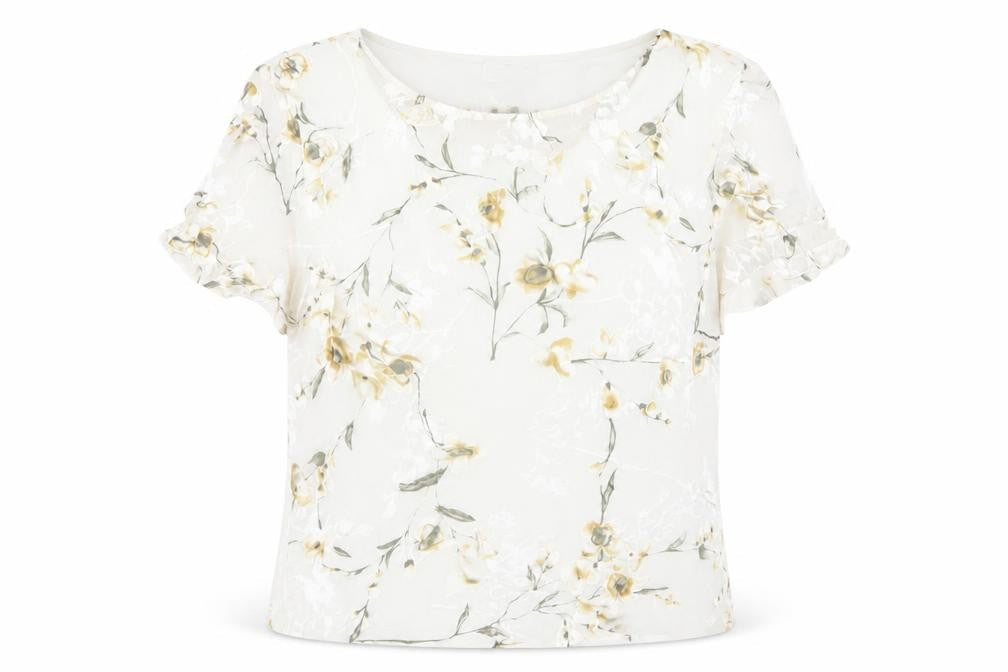 Vera Mont Women Ivory Floral Blouse Size 14