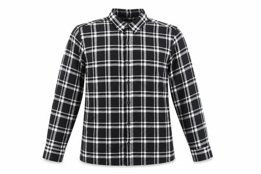 Topman Men's Black Plaid Button-Up Shirt, Size L