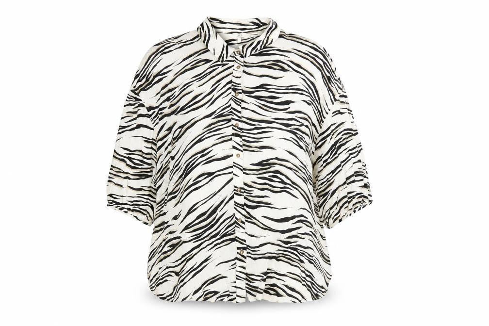 Next Women's Multicoloured Zebra Print Button-Up 3/4 Sleeve Blouse
