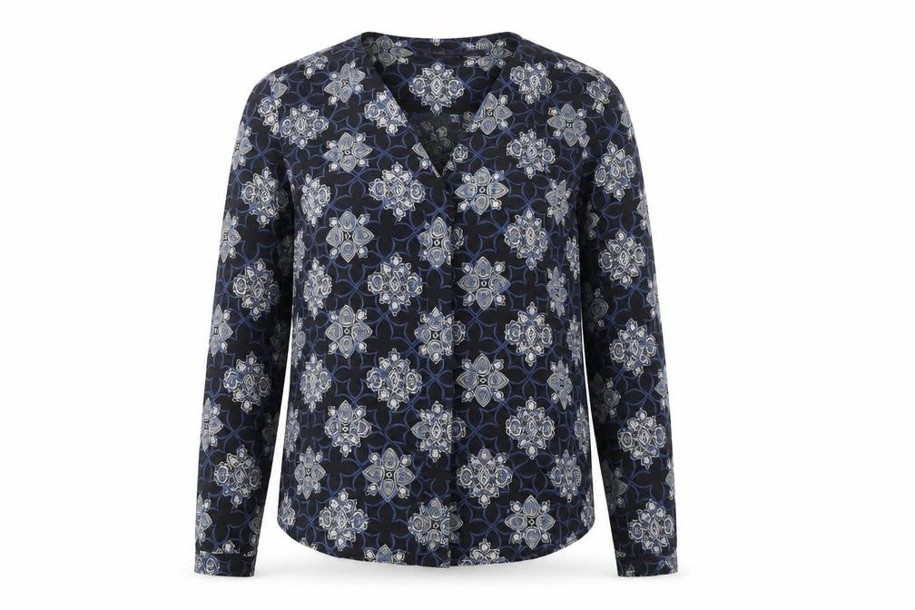 Marks & Spencer Women's Blue Floral Blouse, Size 10