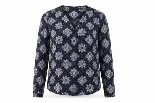 Marks and Spencer Women's Blue Floral Blouse, Size 10