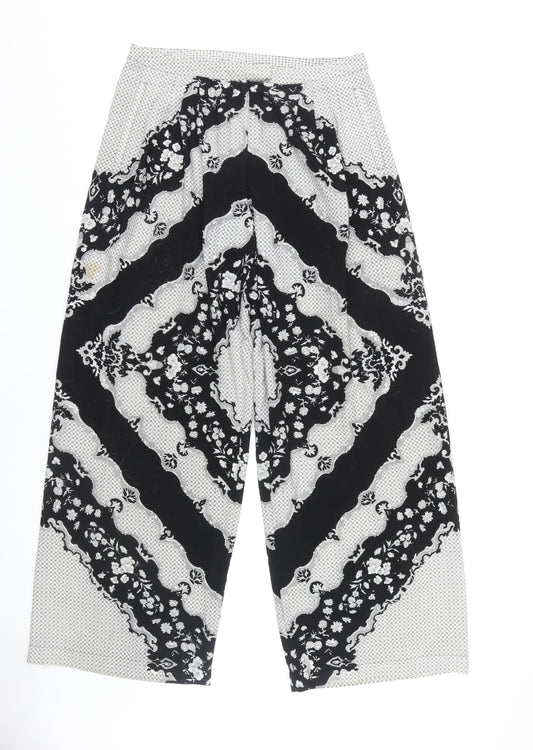 ASOS Women’s Black Geometric Trousers, Size 12, Polyester