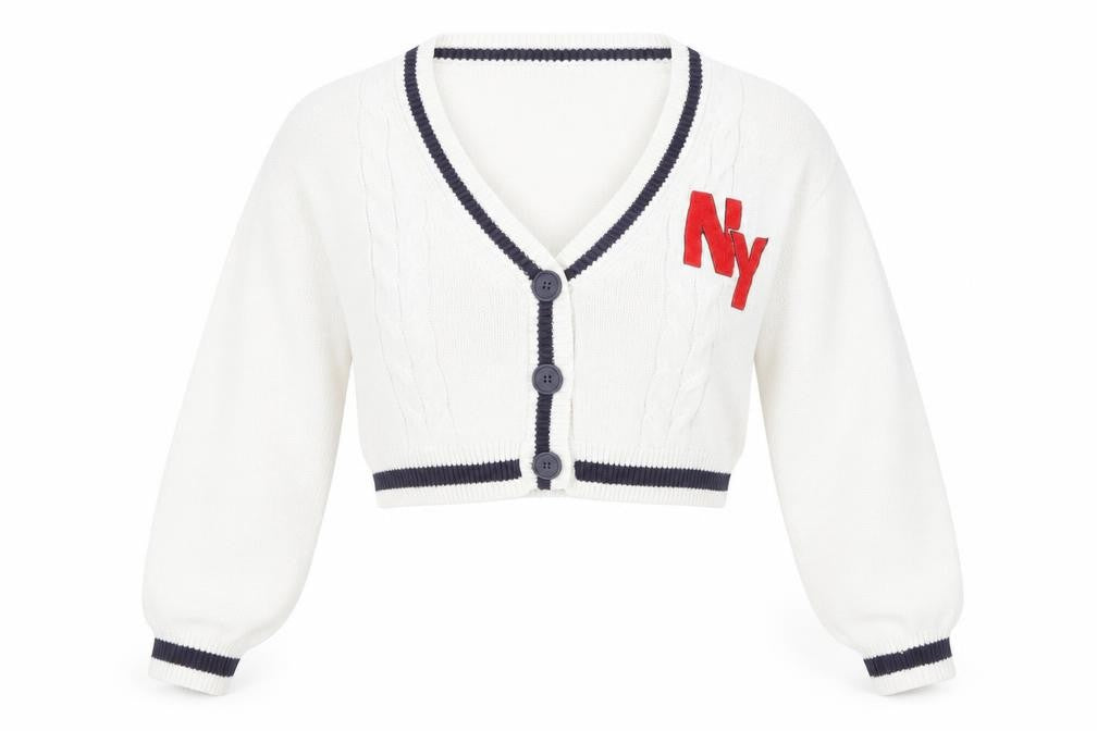 H&M Women's White Cable-Knit Cardigan V-Neck S