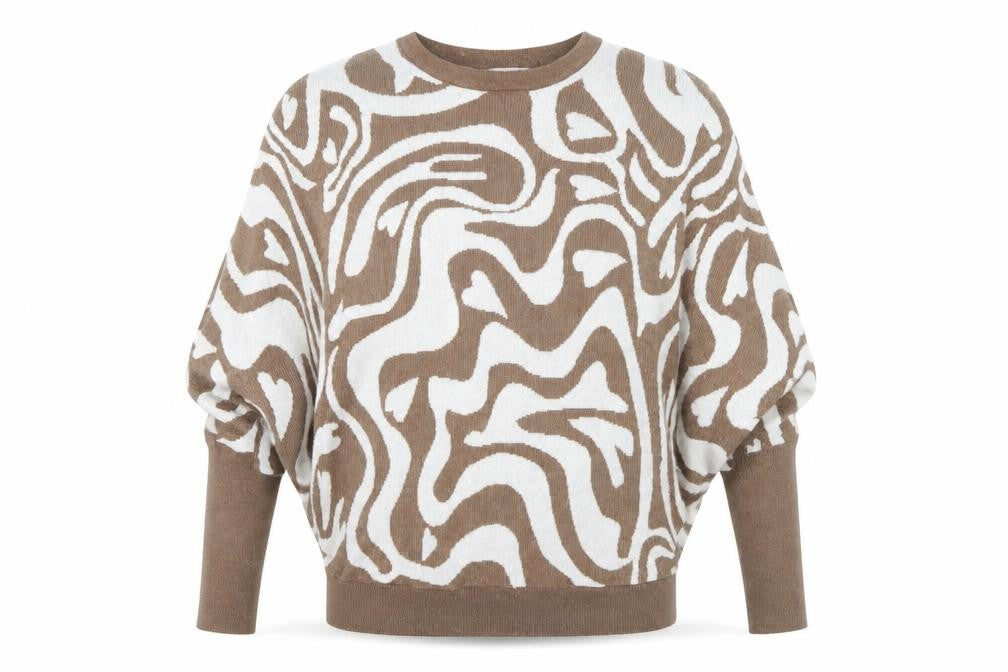 Wild Flower Women's Brown Geometric Jumper M/L
