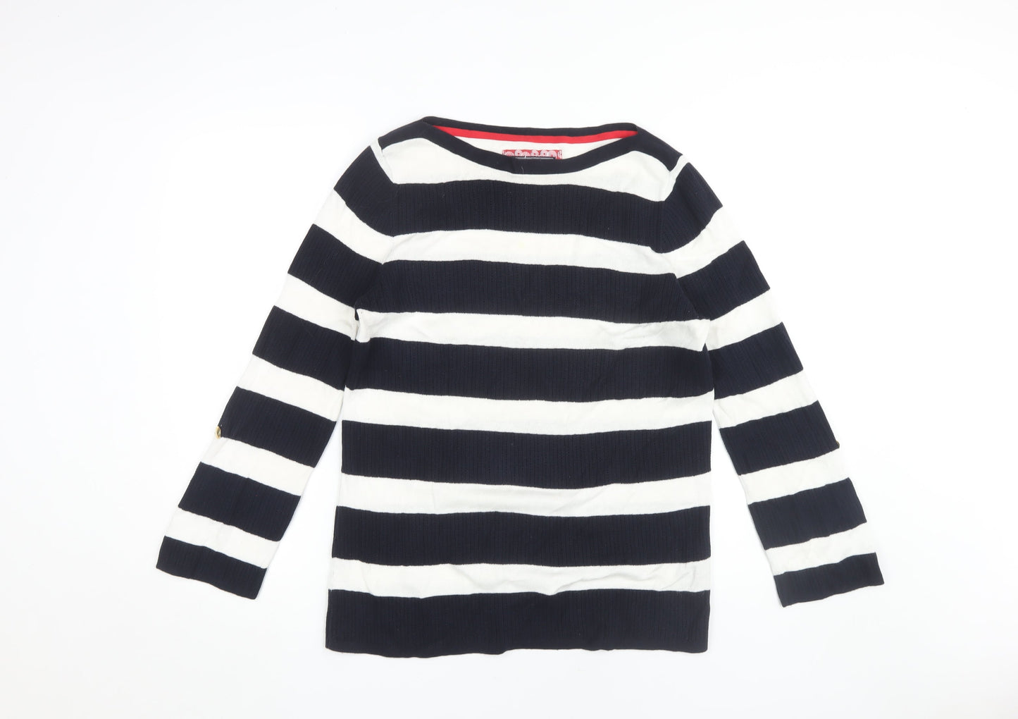 Maine Women's Black Striped Pullover Jumper Size 14