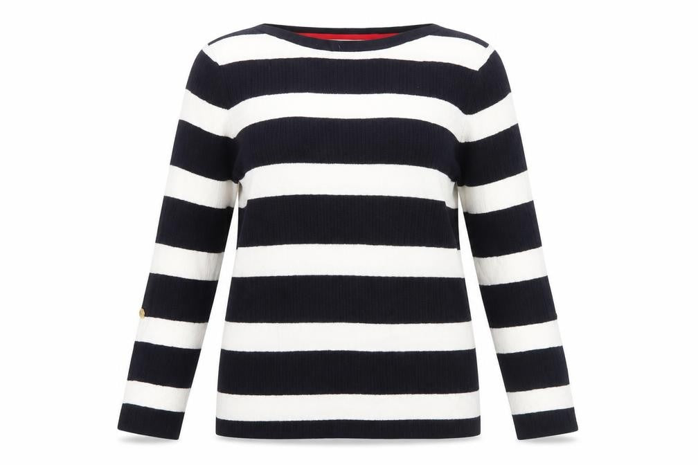 Maine Women's Black Striped Pullover Jumper Size 14