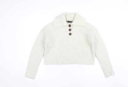 Vero Moda Women's Ivory Henley Knit Jumper XS