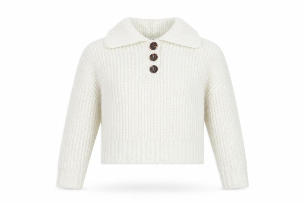 Vero Moda Women's Ivory Henley Knit Jumper XS