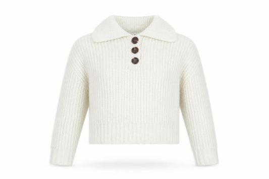 Vero Moda Women's Ivory Henley Knit Jumper XS
