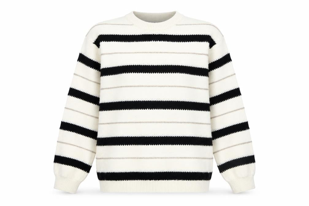 Marks & Spencer Women's Beige Striped Jumper, Size S