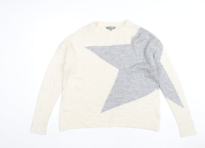 Additional front view of Principles Women's Ivory Geometric jumper, size 8