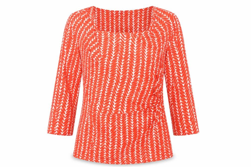 J by Jasper Conran Women's Red Geometric Top, Size 14