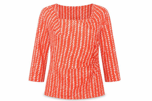 J by Jasper Conran Women's Red Geometric Top, Size 14