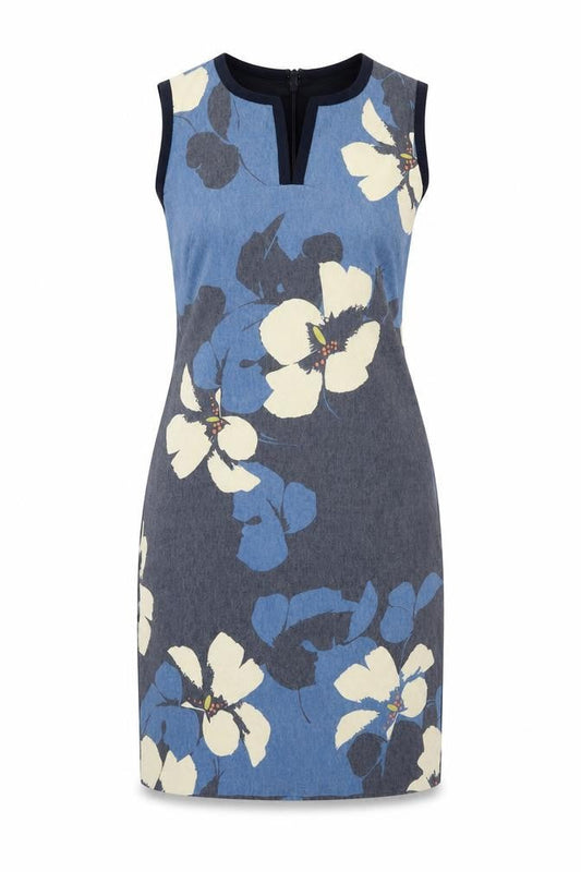 Hobbs Women Blue Floral Sheath Dress - Size 10