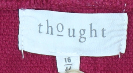 Thought Women's Red Pullover Jumper Size 16