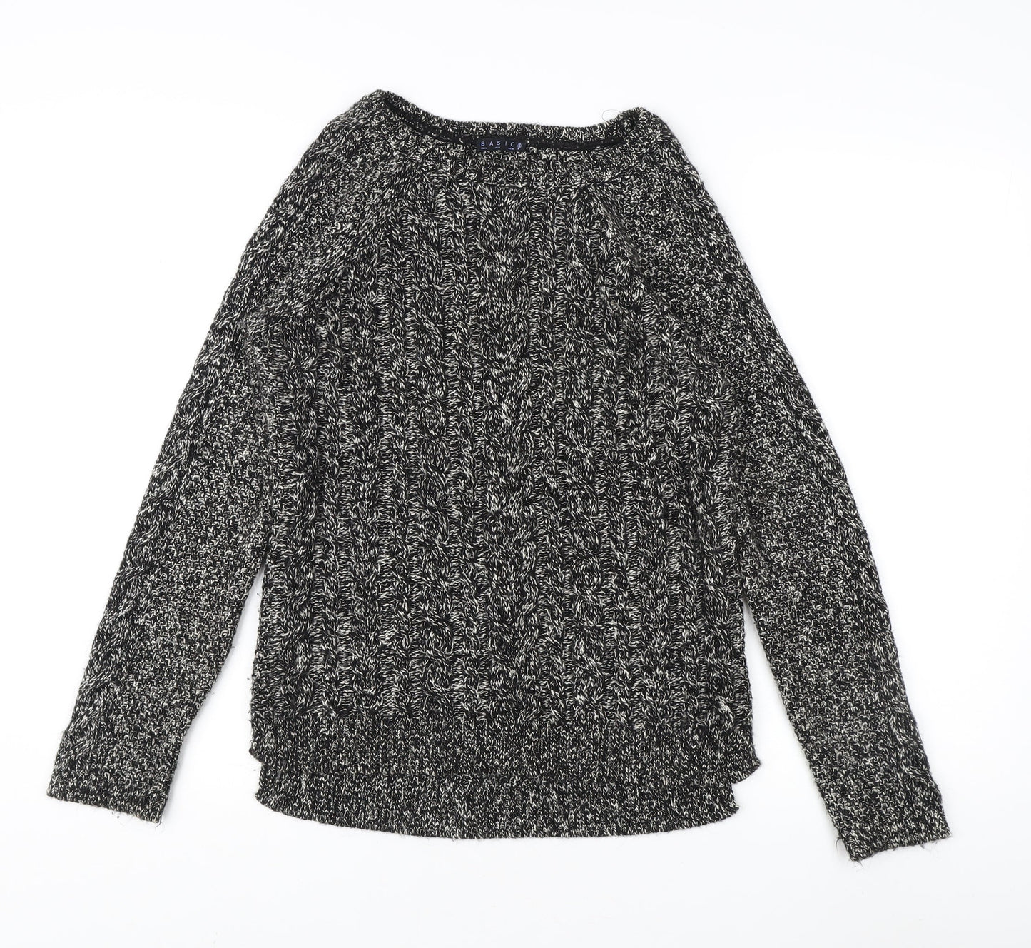 BASIC Women's Black M Cable-Knit Jumper