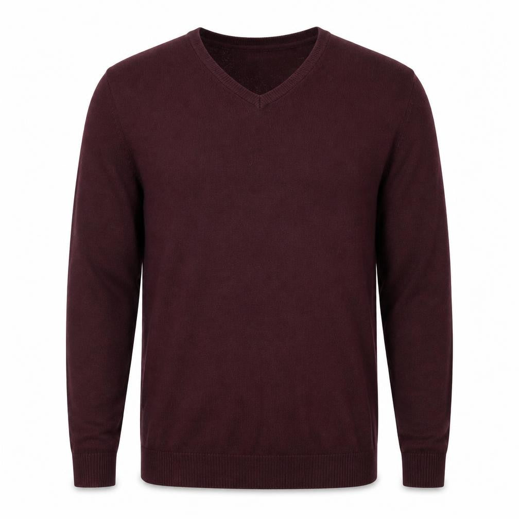 Jack & Jones Men's Red V-Neck Pullover Jumper L