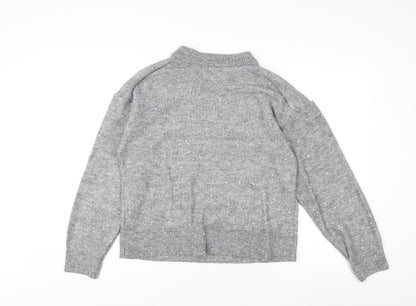 H&M Women's Grey Sequin Pullover Jumper XS