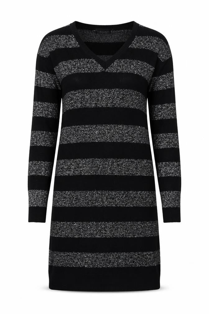 West One Women's Black Striped Pullover Jumper Size 12
