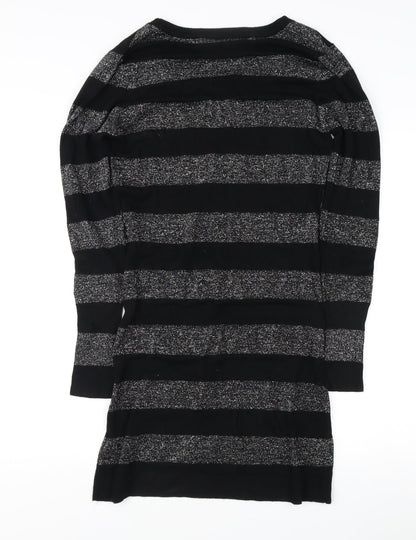 West One Women's Black Striped Pullover Jumper Size 12