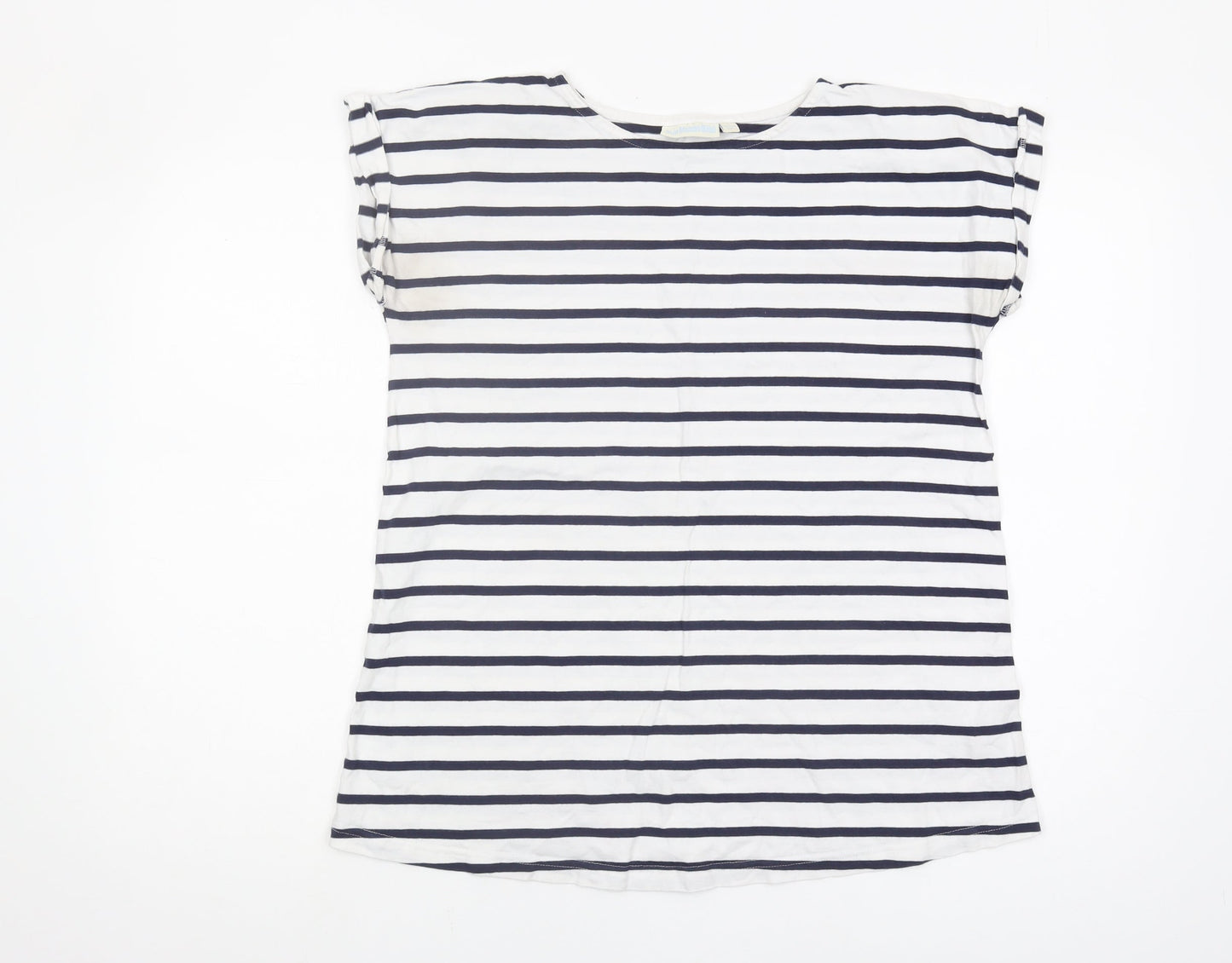 JoJo Maman Bébé Women's Striped T-Shirt Blue S