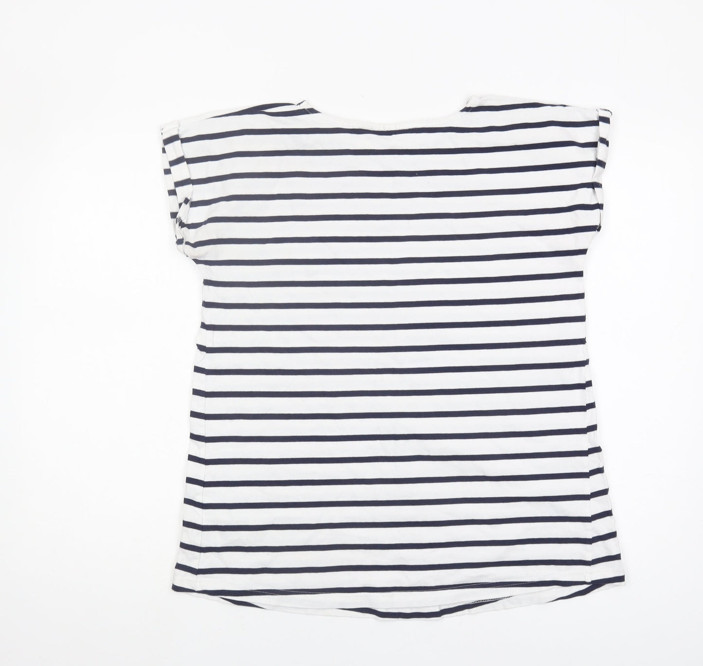 JoJo Maman Bébé Women's Striped T-Shirt Blue S