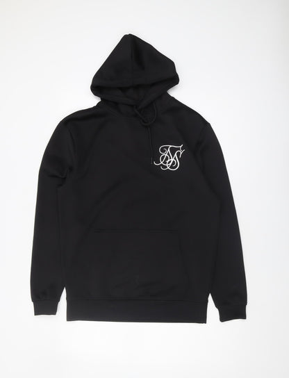 SikSilk Men's Black Pullover Hoodie XS Logo