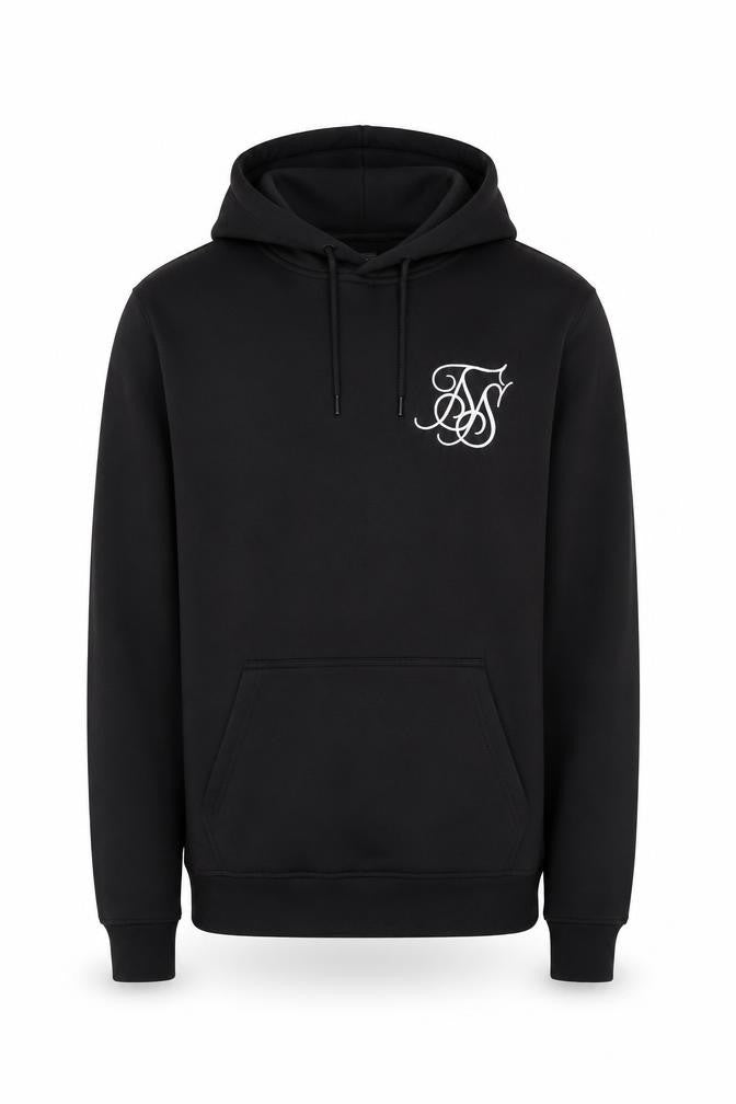 SikSilk Men's Black Pullover Hoodie XS Logo