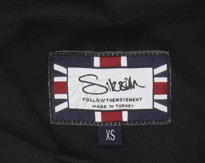 SikSilk Men's Black Pullover Hoodie XS Logo