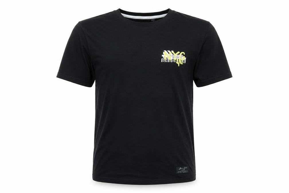 Brave Soul Men's Black Graphic Print T-Shirt - L