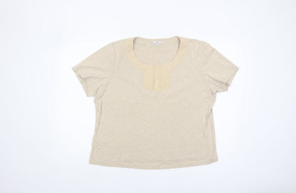 Country Casuals Women's Beige Short Sleeve T-Shirt XL