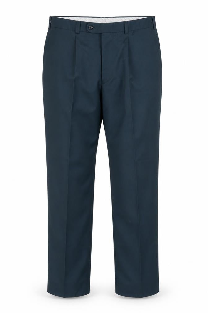 Oakman Men's Green L Trousers Pleated Front