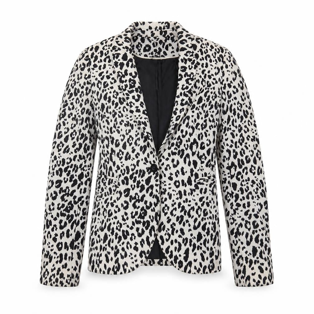 H&M Women's Black Animal Print Blazer Size 6