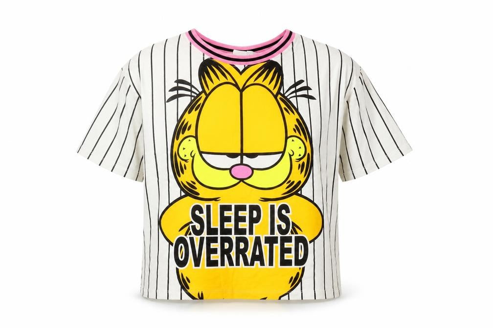 Garfield Odie Women's L T-Shirt Multicolour Ringer Top