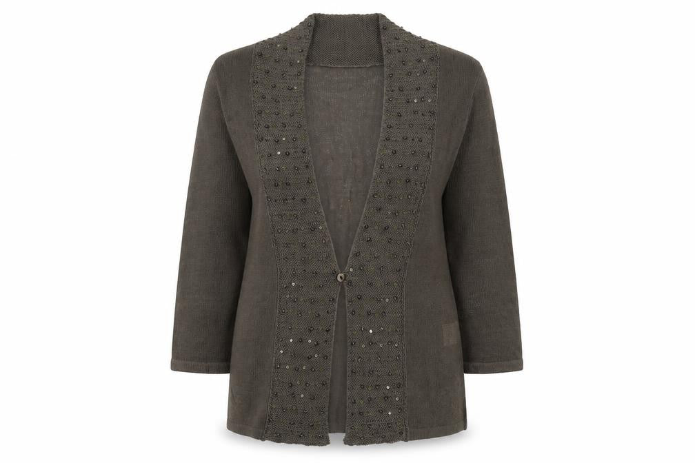 Alex & Co. Women's Brown Cardigan, Size 10, Sequin Accent
