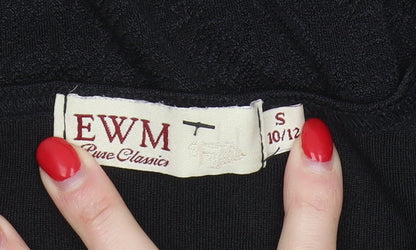 EWM Women's Black Basic T-Shirt - Size 10, Short Sleeve