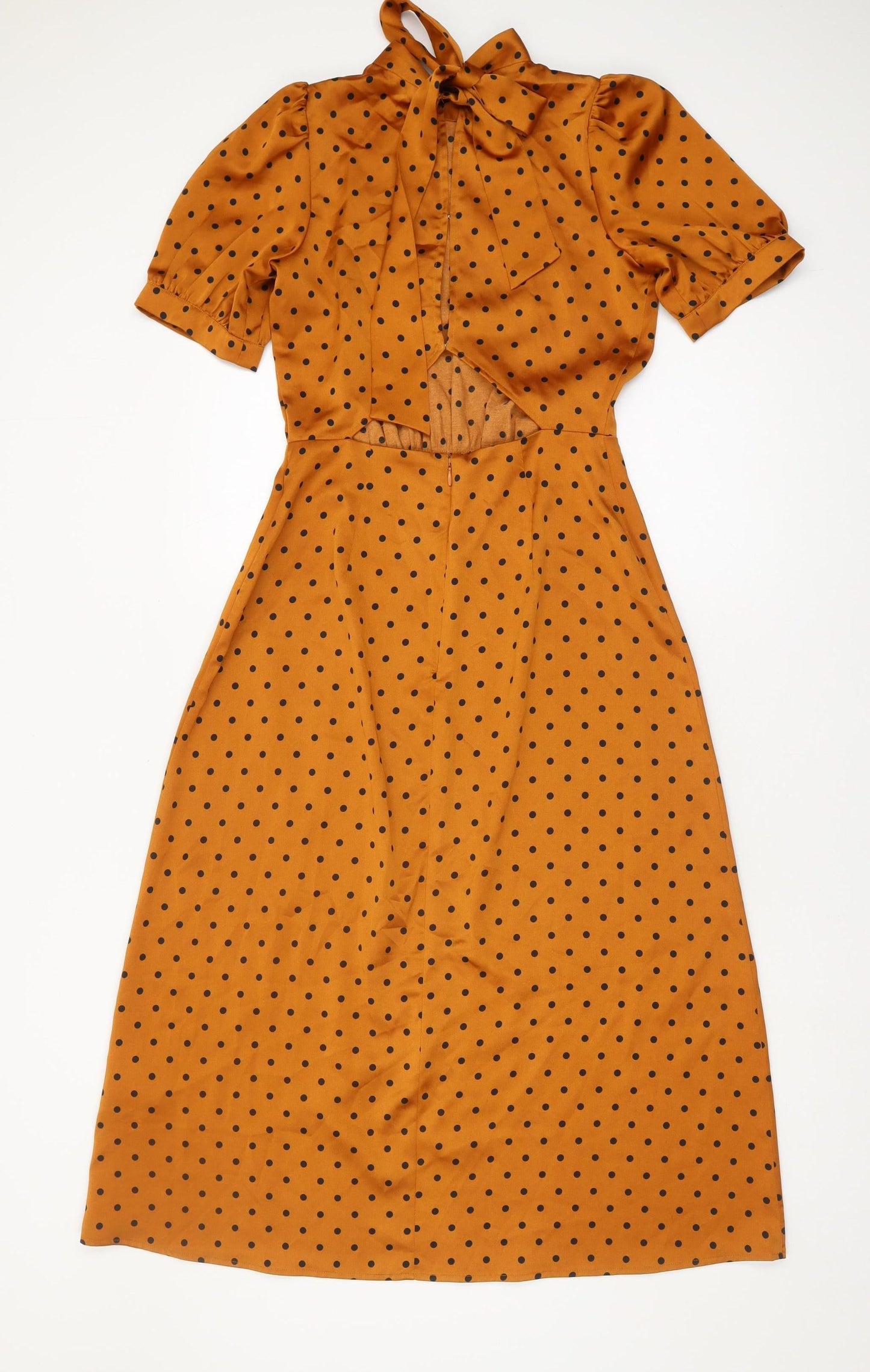 Warehouse Women's Brown Polka Dot Sheath Dress Size 6