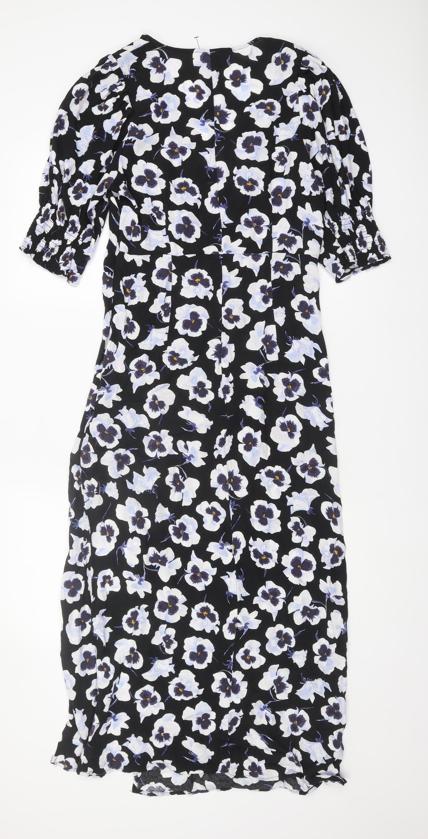 H&M Women’s Multicoloured Floral V-Neck Dress M