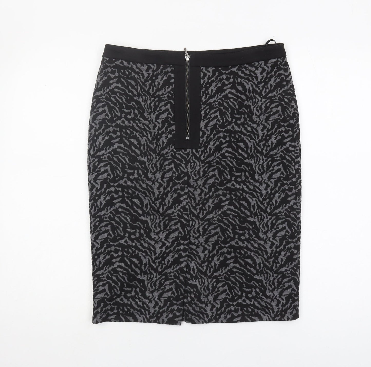 Wallis Women's Black Animal Print Pencil Skirt Size 8