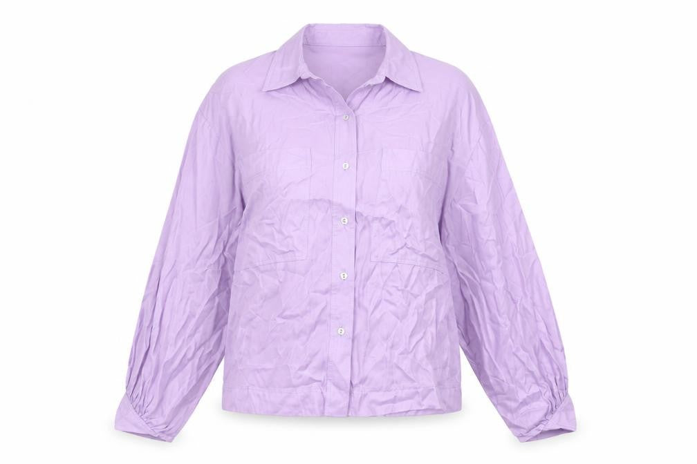 Topshop Women's Purple Button-Up Shirt, Size 6