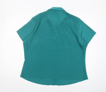 BHS Women’s Green Button-Up Shirt Size 20 Classic