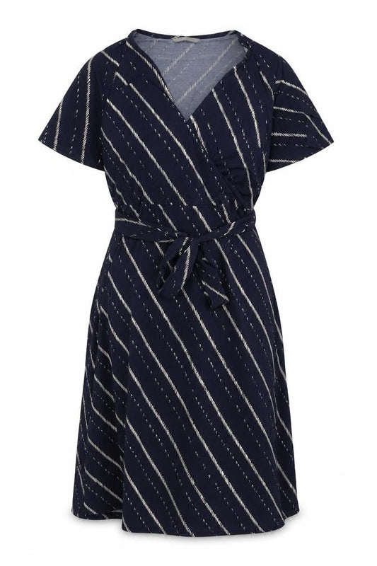 H&M Women's Black Striped S Wrap Dress