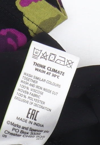 Marks and Spencer Women's Floral Black Blouse Size 10