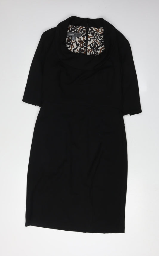 Donna Ricco Women's Black Sheath Dress Size 10 Cowl Neck