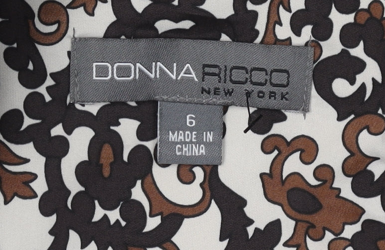 Donna Ricco Women's Black Sheath Dress Size 10 Cowl Neck