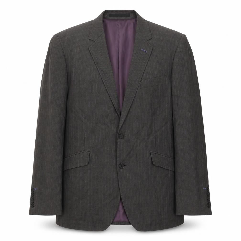 Marks & Spencer Men's Grey Striped Blazer 40R