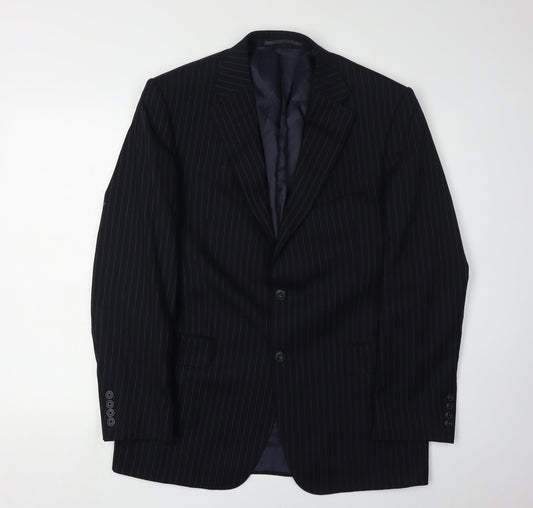 Marks and Spencer Men's Blue Striped Blazer 40R