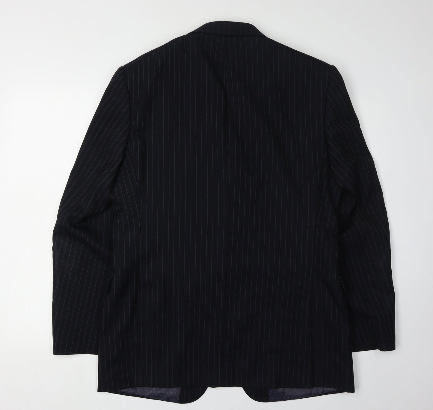 Marks and Spencer Men's Blue Striped Blazer 40R